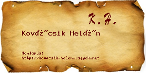 Kovácsik Helén névjegykártya